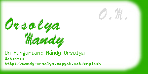 orsolya mandy business card